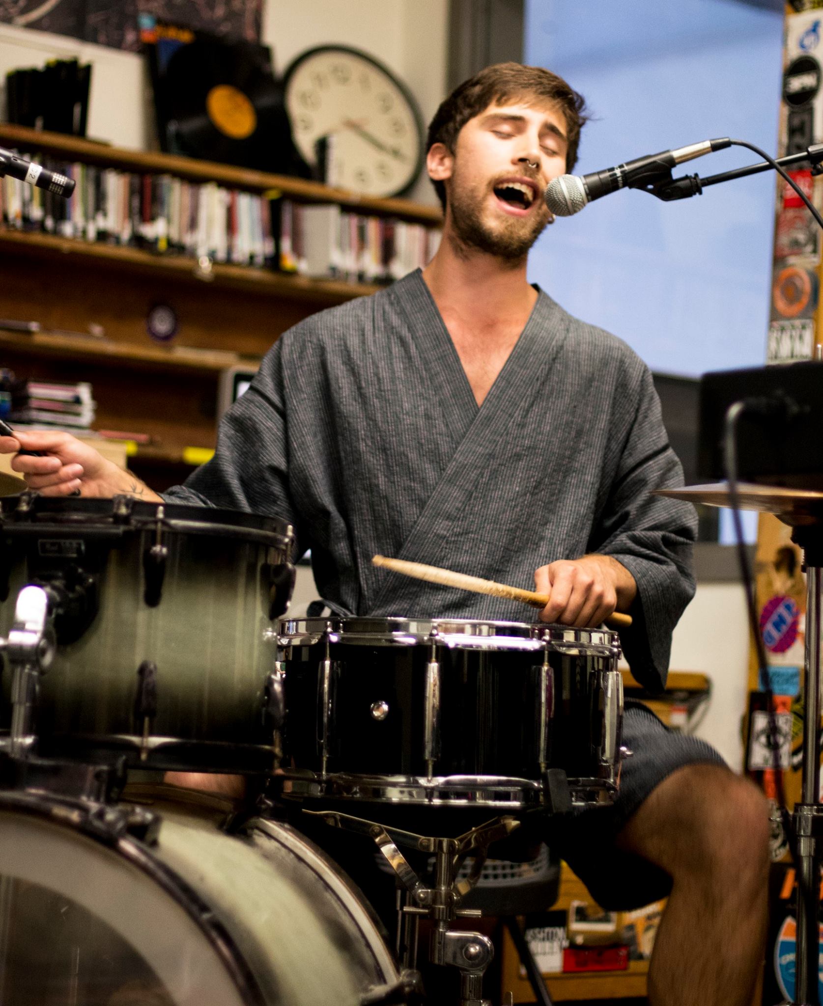 Drumming and singing at KWVA